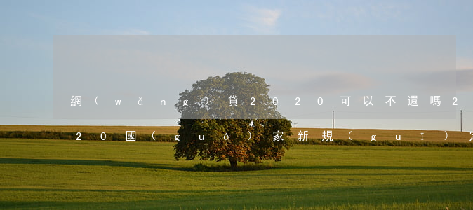 網(wǎng)貸2020可以不還嗎(2020國(guó)家新規(guī)定網(wǎng)貸不用還)