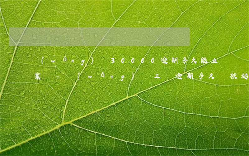 網(wǎng)貸30000逾期多久能立案嗎-網(wǎng)貸三萬逾期多久會被起訴