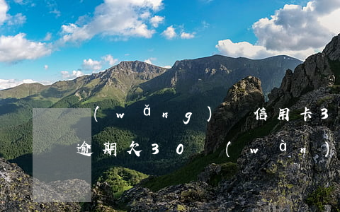 網(wǎng)貸信用卡30萬(wàn)逾期(欠30萬(wàn)信用卡和網(wǎng)貸怎樣才能擺脫)