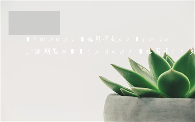 網(wǎng)貸信用卡欠60萬(wàn)逾期怎么辦(網(wǎng)貸信用卡50多萬(wàn)全部逾期怎么辦)