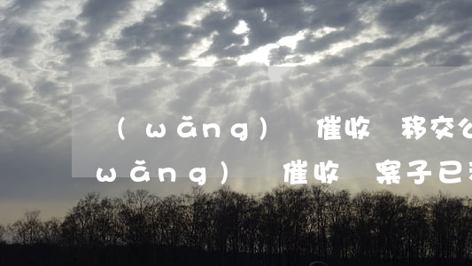 網(wǎng)貸催收說移交公安部門(網(wǎng)貸催收說案子已移交)
