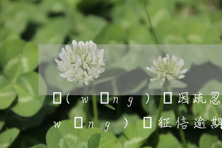 網(wǎng)貸因疏忽導致征信逾期(網(wǎng)貸 征信 逾期)
