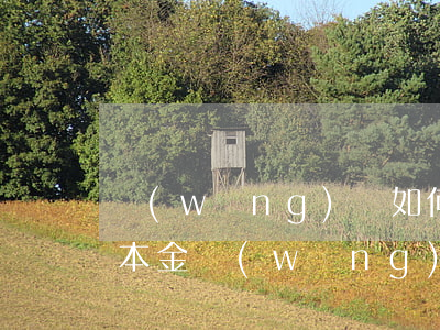 網(wǎng)貸如何只協(xié)商還本金(網(wǎng)貸逾期協(xié)商只還本金流程)
