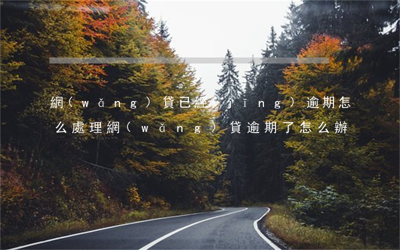 網(wǎng)貸已經(jīng)逾期怎么處理(網(wǎng)貸逾期了怎么辦)