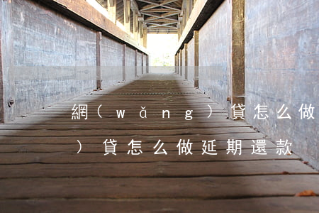 網(wǎng)貸怎么做延期(網(wǎng)貸怎么做延期還款)