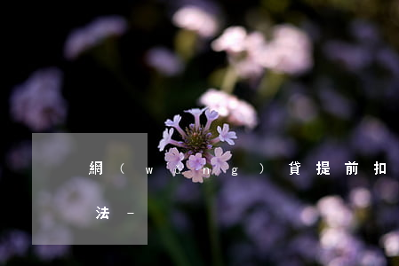 網(wǎng)貸提前扣4期還款錢是否合法-