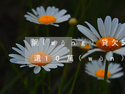 網(wǎng)貸欠50萬(wàn)每月還10萬(wàn)(欠網(wǎng)貸十萬(wàn)工資每月四千)