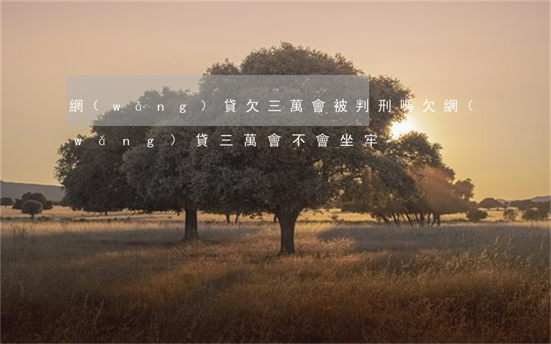 網(wǎng)貸欠三萬會被判刑嗎(欠網(wǎng)貸三萬會不會坐牢)