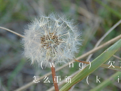 網(wǎng)貸欠了10萬(wàn)要怎么重新開(kāi)始-