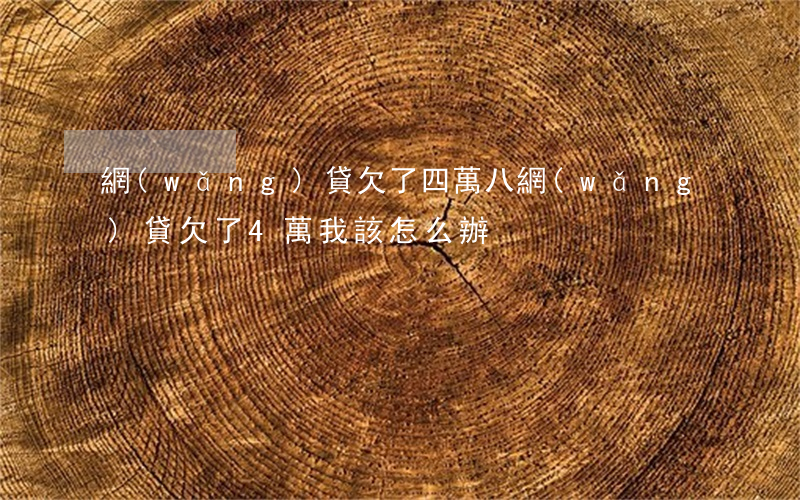 網(wǎng)貸欠了四萬八(網(wǎng)貸欠了4萬我該怎么辦)