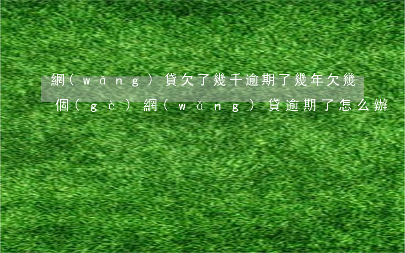 網(wǎng)貸欠了幾千逾期了幾年(欠幾個(gè)網(wǎng)貸逾期了怎么辦)
