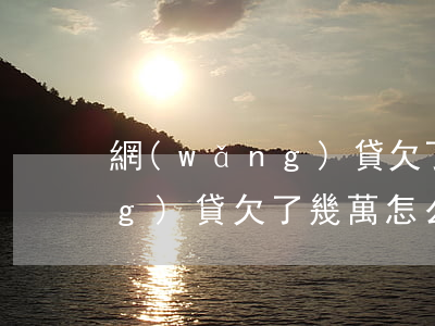 網(wǎng)貸欠了幾萬咋辦(網(wǎng)貸欠了幾萬怎么辦)