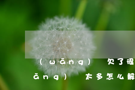 網(wǎng)貸欠了很多怎么辦(欠網(wǎng)貸太多怎么解決)