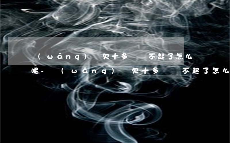 網(wǎng)貸欠十多萬還不起了怎么辦呢-網(wǎng)貸欠十多萬還不起了怎么辦呢