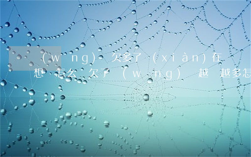網(wǎng)貸欠多了現(xiàn)在想還怎么還(欠了網(wǎng)貸越還越多怎么辦)