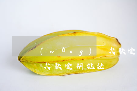 網(wǎng)貸欠款逾期(網(wǎng)貸欠款逾期犯法嗎)