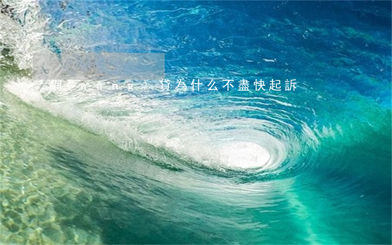 網(wǎng)貸為什么不盡快起訴
