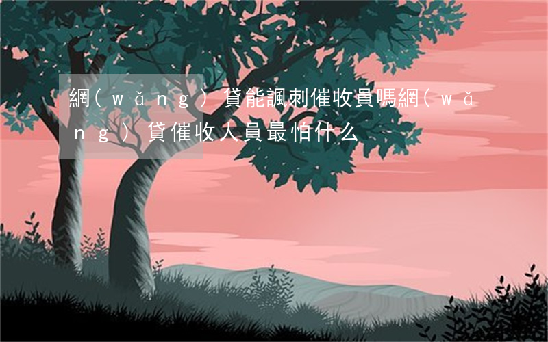網(wǎng)貸能諷刺催收員嗎(網(wǎng)貸催收人員最怕什么)