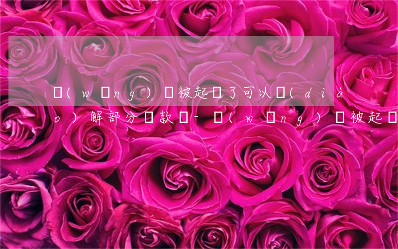 網(wǎng)貸被起訴了可以調(diào)解部分還款嗎-網(wǎng)貸被起訴了可以調(diào)解部分還款嗎怎么辦