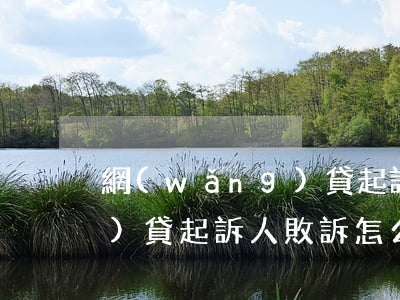 網(wǎng)貸起訴人敗訴(網(wǎng)貸起訴人敗訴怎么辦)