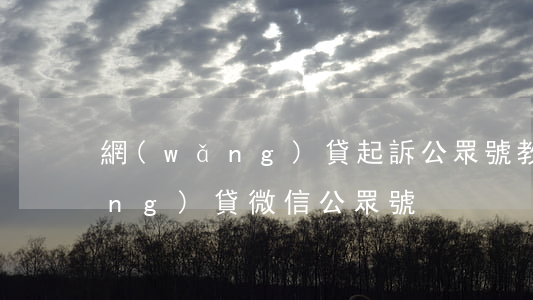 網(wǎng)貸起訴公眾號(教你網(wǎng)貸微信公眾號)