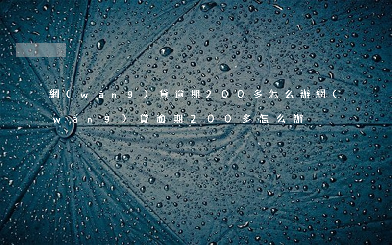 網(wǎng)貸逾期200多怎么辦(網(wǎng)貸逾期200多怎么辦)