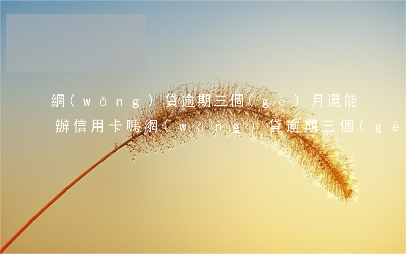 網(wǎng)貸逾期三個(gè)月還能辦信用卡嗎 網(wǎng)貸逾期三個(gè)月還能辦信用卡嗎貼吧