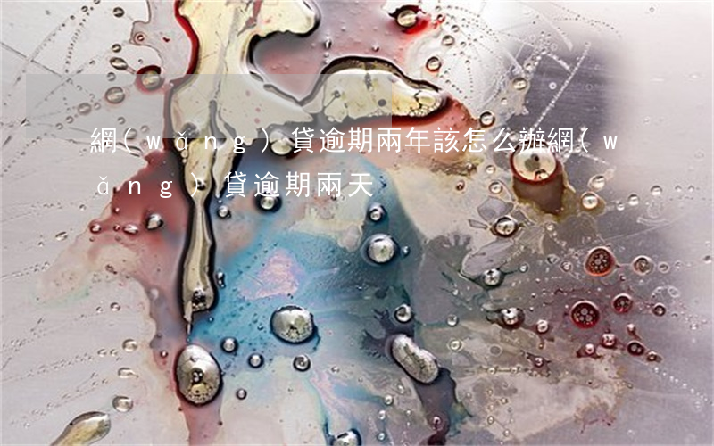 網(wǎng)貸逾期兩年該怎么辦(網(wǎng)貸逾期兩天)