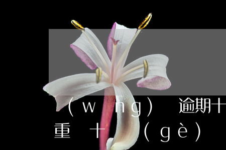 網(wǎng)貸逾期十多天嚴(yán)重嗎(十來個(gè)網(wǎng)貸逾期半年)