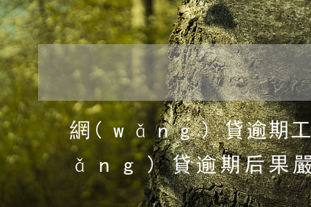 網(wǎng)貸逾期工作受影響嗎(網(wǎng)貸逾期后果嚴(yán)重嗎)