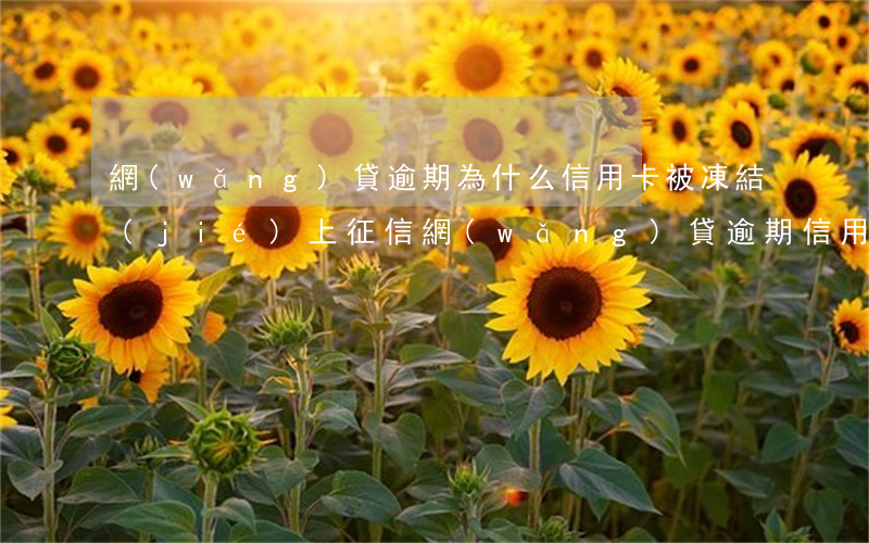 網(wǎng)貸逾期為什么信用卡被凍結(jié)（上征信網(wǎng)貸逾期信用卡被凍結(jié)）