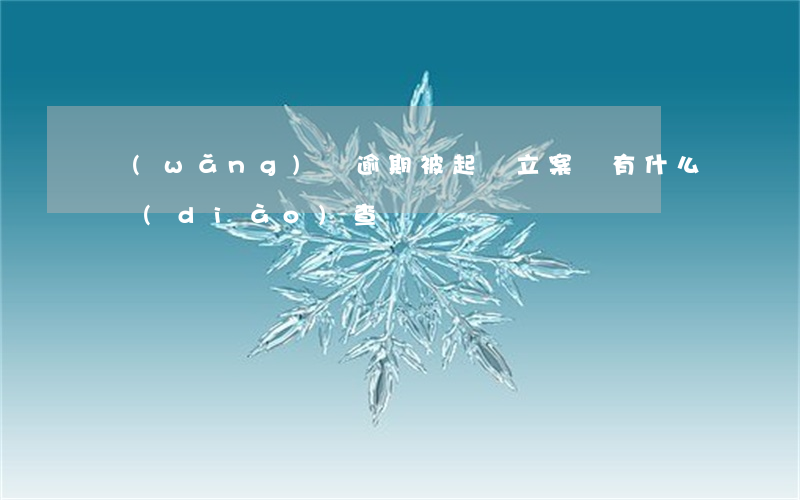 網(wǎng)貸逾期被起訴立案會有什么調(diào)查