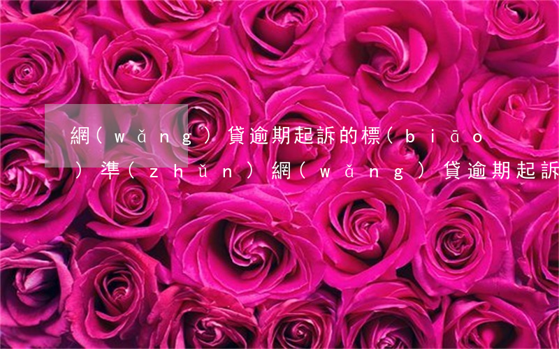 網(wǎng)貸逾期起訴的標(biāo)準(zhǔn)(網(wǎng)貸逾期起訴金額)