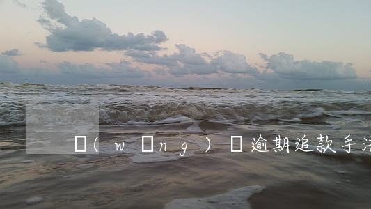 網(wǎng)貸逾期追款手法