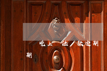 網貸晚上無法還款逾期(網貸晚上無法還款逾期)