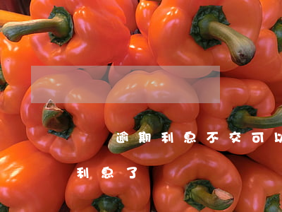 網貸逾期利息不交可以嗎(網貸逾期為啥不漲利息了)