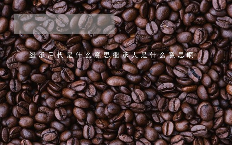 繼承后代是什么意思(繼承人是什么意思啊)