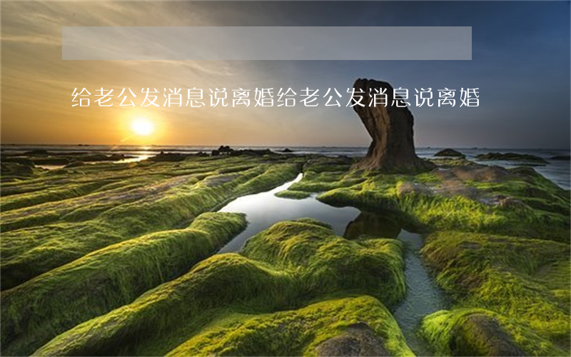 给老公发消息说离婚(给老公发消息说离婚)