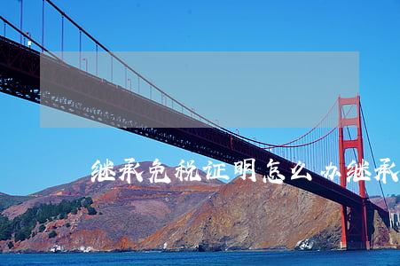 继承免税证明怎么办(继承免税证明怎么办)