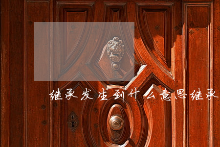 继承发生到什么意思(继承开始时发生效力)