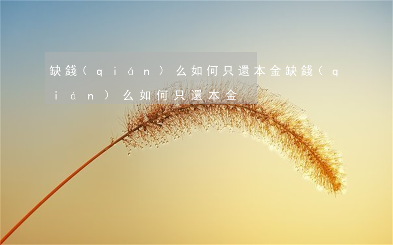 缺錢(qián)么如何只還本金(缺錢(qián)么如何只還本金)