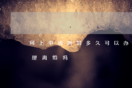 网上申请离婚多久可以办理(网上可以直接办理离婚吗)