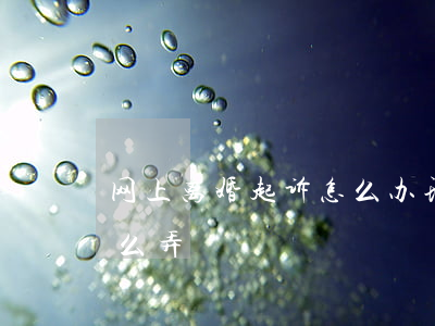 网上离婚起诉怎么办理流程(网上起诉离婚怎么弄)