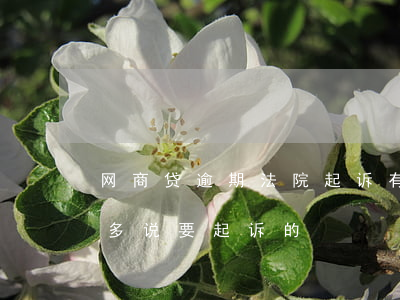 网商贷逾期法院起诉 有没有网商贷逾期一年多,说要起诉的