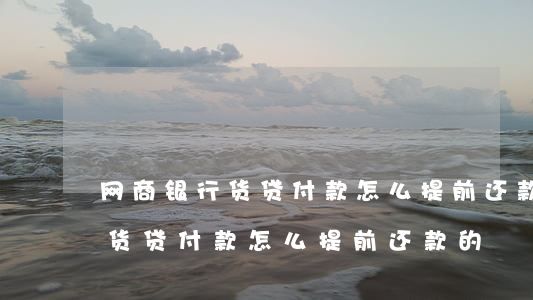 网商银行货贷付款怎么提前还款-网商银行货贷付款怎么提前还款的