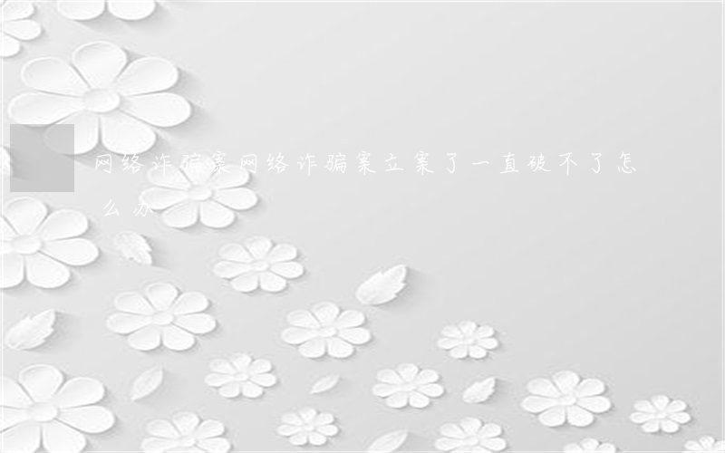 网络诈骗案(网络诈骗案立案了一直破不了怎么办)