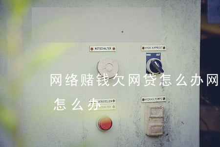 网络赌钱欠网贷怎么办(网络上赌博欠的网贷怎么办)