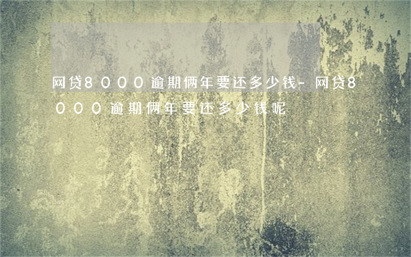 网贷8000逾期俩年要还多少钱-网贷8000逾期俩年要还多少钱呢