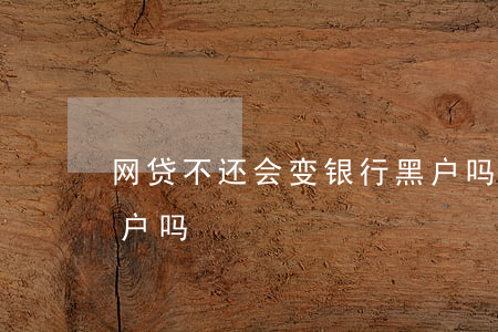 网贷不还会变银行黑户吗(网贷不还会变成黑户吗)