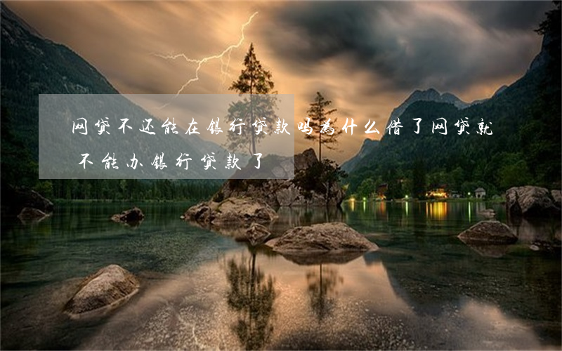 网贷不还能在银行贷款吗(为什么借了网贷就不能办银行贷款了)